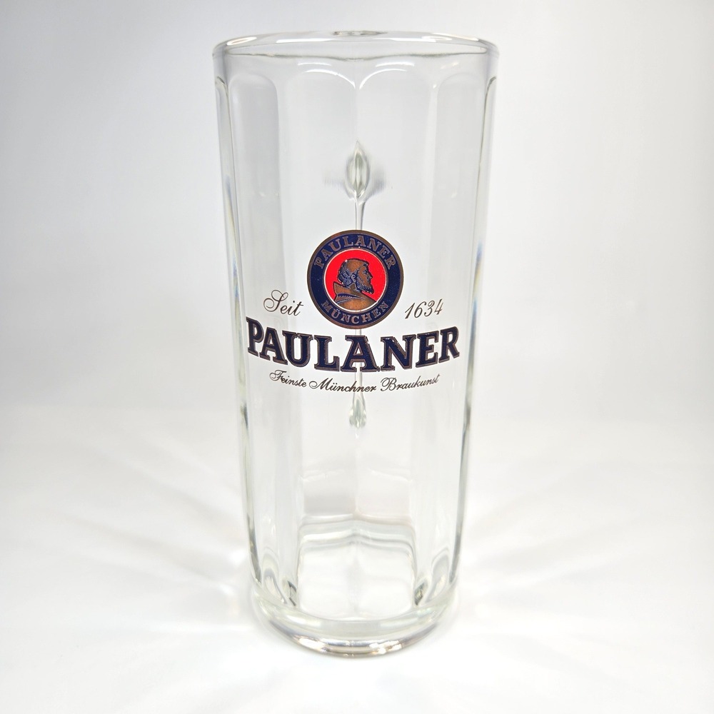 Vintage Paulaner Munich Beer Mug Glass‎ Tanker Stein Tall 0.5L German Brewery